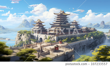 AI created Three Kingdoms era castle 107233557