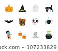 Spooky Halloween Icon Set. 107233829