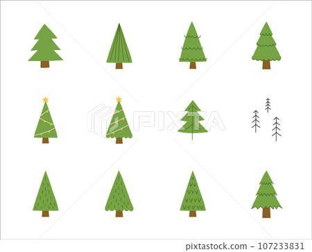 Festive Christmas Tree Vector Collection 107233831