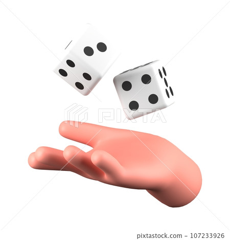 set of dice in hand 107233926