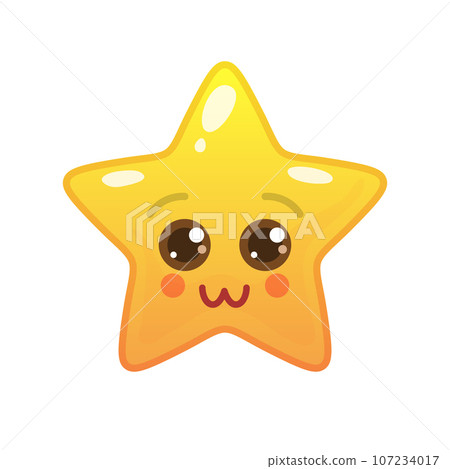 Charming star shaped comic emoticon 107234017