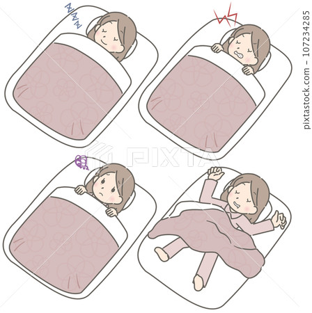 Young woman entering the futon Young woman entering the futon 107234285