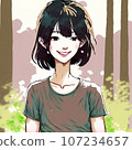 A woman standing smiling 107234657