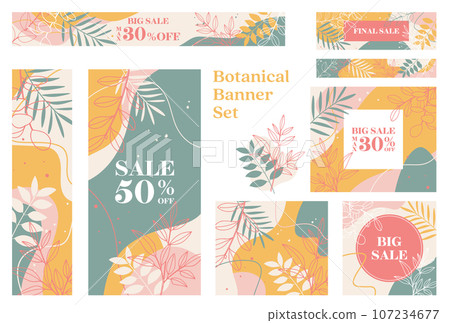 Banner set_Botanical 107234677