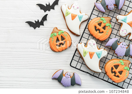Multicolored autumn homemade cookies Multicolored autumn homemade cookies 107234848