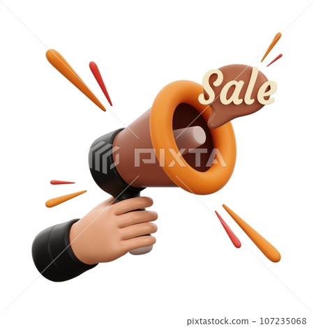 Megaphone With Hand 3D Icon, Hand Holding Megaphone Illustration Megaphone With Hand 3D Icon, Hand Holding Megaphone Illustration 107235068