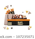 Black Friday Day 3D Icon, 3D Sale Event Illustration 107235071
