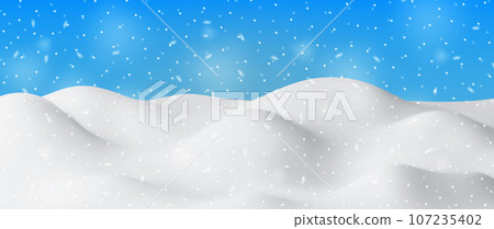 3D Winter Landscape with Snowdrifts and Snow 3D Winter Landscape with Snowdrifts and Snow 107235402
