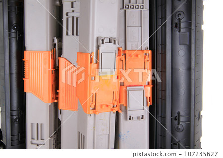 empty laser toners isolated empty laser toners isolated 107235627