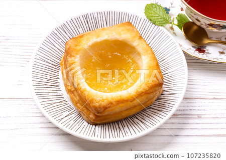 Danish bread with apple jam Danish bread with apple jam 107235820