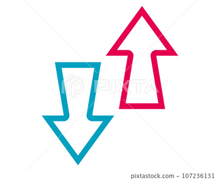 向上和向下箭頭圖示商業插畫 向上和向下箭頭圖示商業插畫 107236131