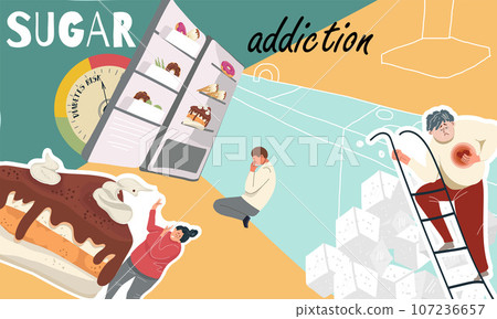 Sugar Addiction Flat Collage 107236657