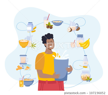 Vegan Milk Flat Composition 107236852