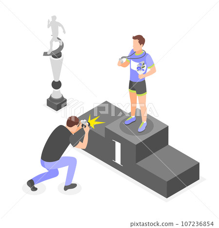 Marathon Winner Isometric Background 107236854
