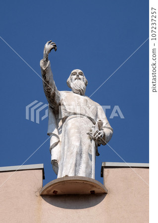 Saint Paul the Apostle statue on St Paul's Cathedral in Tirana, Albania Saint Paul the Apostle statue on St Paul's Cathedral in Tirana, Albania 107237257