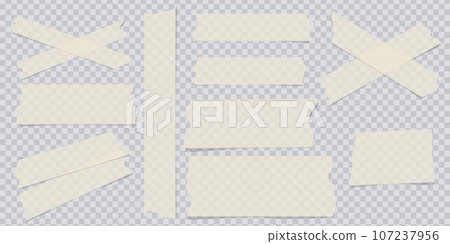 Set of adhesive or masking tapes with torn edges, 107237956