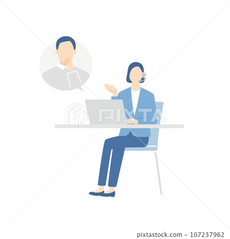 女接線生正在接受男顧客的建議 107237962