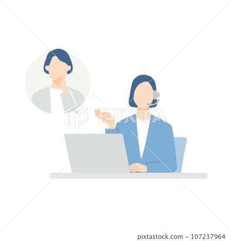 Female operator receiving consultation 107237964
