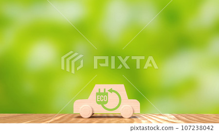 The wood car and eco icon for ecological concept 3d rendering The wood car and eco icon for ecological concept 3d rendering 107238042