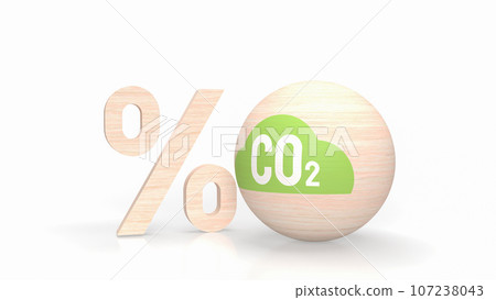 The Co2 icon on wood ball for ecological concept 3d rendering The Co2 icon on wood ball for ecological concept 3d rendering 107238043