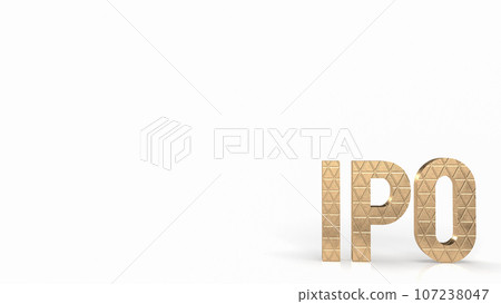 The gold ipo on white background for Business concept 3d rendering 107238047