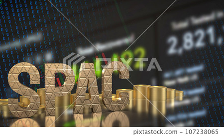The gold spac on chart for business concept 3d rendering 107238065