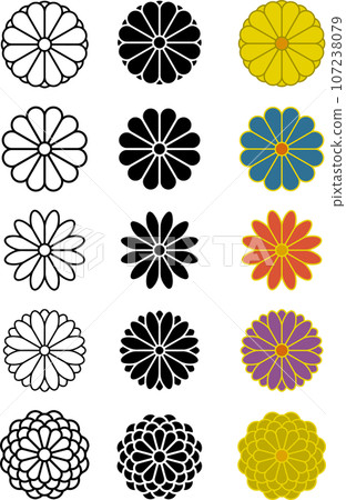 日本花紋菊花圖案單圖集 日本花紋菊花圖案單圖集 107238079