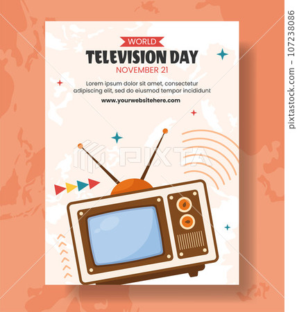 Television Day Vertical Poster Flat Cartoon Hand Drawn Templates Background Illustration Television Day Vertical Poster Flat Cartoon Hand Drawn Templates Background Illustration 107238086