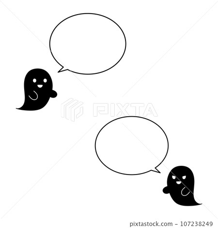 單色簡約黑色幽靈語音氣泡左右套裝 107238249