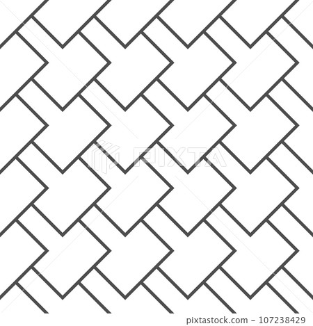 Roof square tile seamless pattern. Dragon and fish scale seamless background. Simple abstract line pattern. Vector illustration on white background 107238429