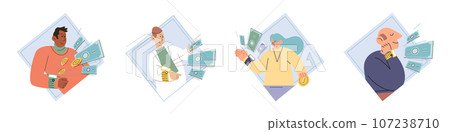 Cashless payment. Vector illustration. Cashless payments contribute to reducing need for physical currency production NFC technology allows for seamless pairing of devices for quick and easy payments 107238710