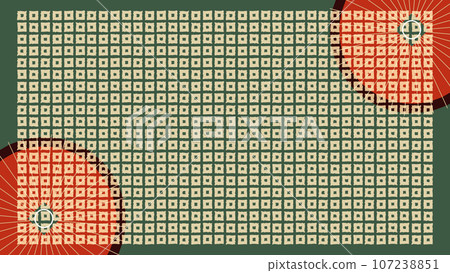 背景框架插圖與日本傘和皮克圖案主題 107238851