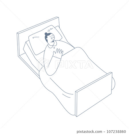 Elderly woman sleeping on a nursing bed 107238860