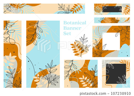 Banner set_Botanical 107238910