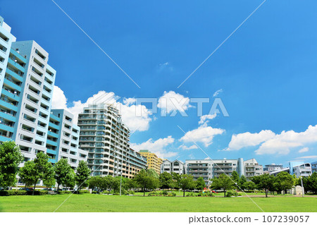 新鮮的藍天和公寓 107239057