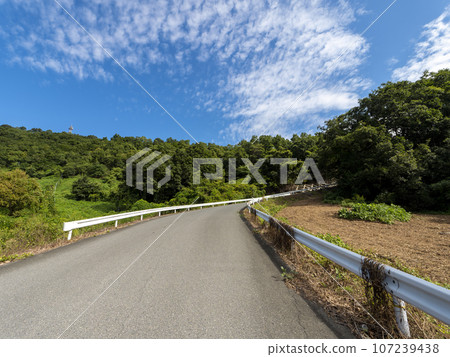 Scenery of a road passing through the mountains 107239438