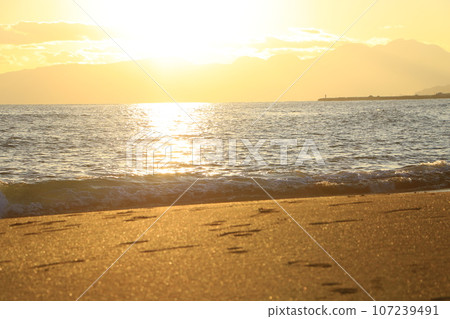 大海和沙灘上的日落 大海和沙灘上的日落 107239491