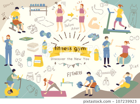 people exercising at the gym people exercising at the gym 107239923