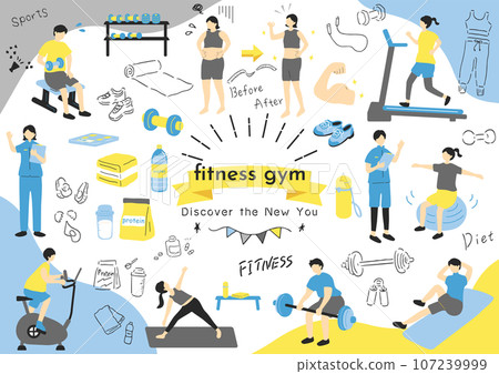 人們在健身房鍛煉 107239999