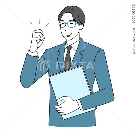 A young office worker poses with a smile A young office worker poses with a smile 107240236