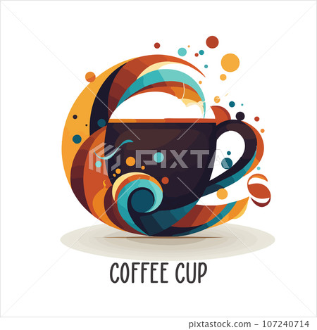 Coffee shop logo template, natural abstract coffee cup with steam, coffee house emblem, creative cafe logotype, modern trendy symbol design vector illustration isolated on white background sign. Coffee shop logo template, natural abstract coffee cup with steam, coffee house emblem, creative cafe logotype, modern trendy symbol design vector illustration isolated on white background sign. 107240714