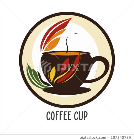 Coffee shop logo template, natural abstract coffee cup with steam, coffee house emblem, creative cafe logotype, modern trendy symbol design vector illustration isolated on white background sign. Coffee shop logo template, natural abstract coffee cup with steam, coffee house emblem, creative cafe logotype, modern trendy symbol design vector illustration isolated on white background sign. 107240789