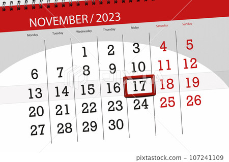 Calendar 2023, deadline, day, month, page, organizer, date, November, friday, number 17 107241109