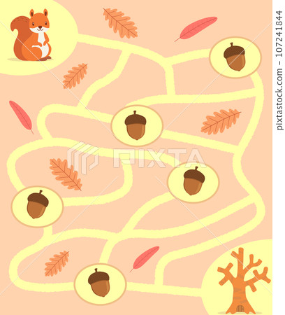 可愛的松鼠和橡子迷宮 107241844