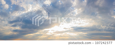 Panoramic sky with cloud and sunlight 107242377