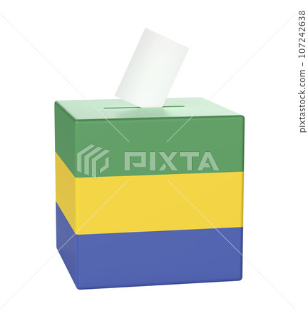 Ballot box with the flag of Gabon 107242638