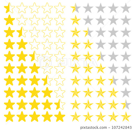 排名星星的向量插圖集 107242843