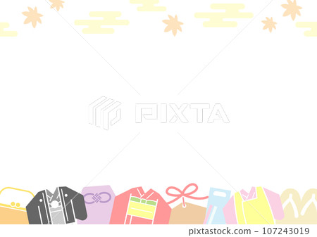 Shichi-Go-San frames, kimonos and Shichi-Go-San goods without lines Shichi-Go-San frames, kimonos and Shichi-Go-San goods without lines 107243019