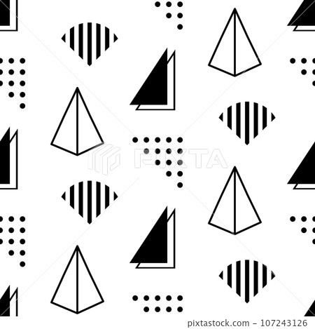 90s Trendy Geometric Memphis Seamless Pattern 107243126