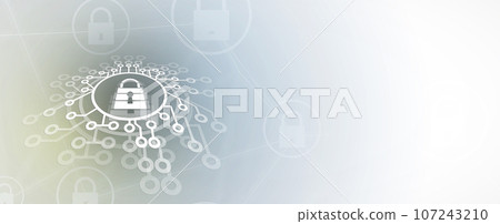 internet digital security technology concept for business background. Lock on circuit board internet digital security technology concept for business background. Lock on circuit board 107243210